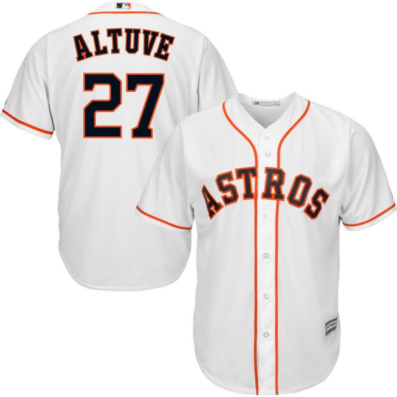 Men Houston Astros #27 Altuve White Game MLB Jersey->houston astros->MLB Jersey